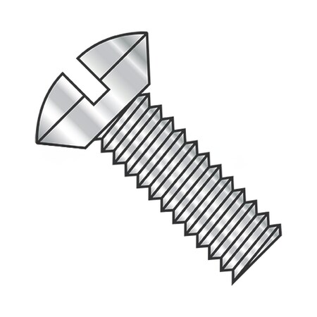 Usa Industrials 1/4"-20 x 3/8 in Slotted Oval Machine Screw, Plain 18-8 Stainless Steel BULK-SCRW-1408